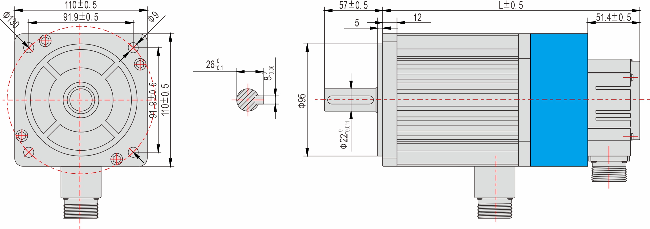 110mm带刹车交流伺服电机 110mm带刹车交流伺服电机