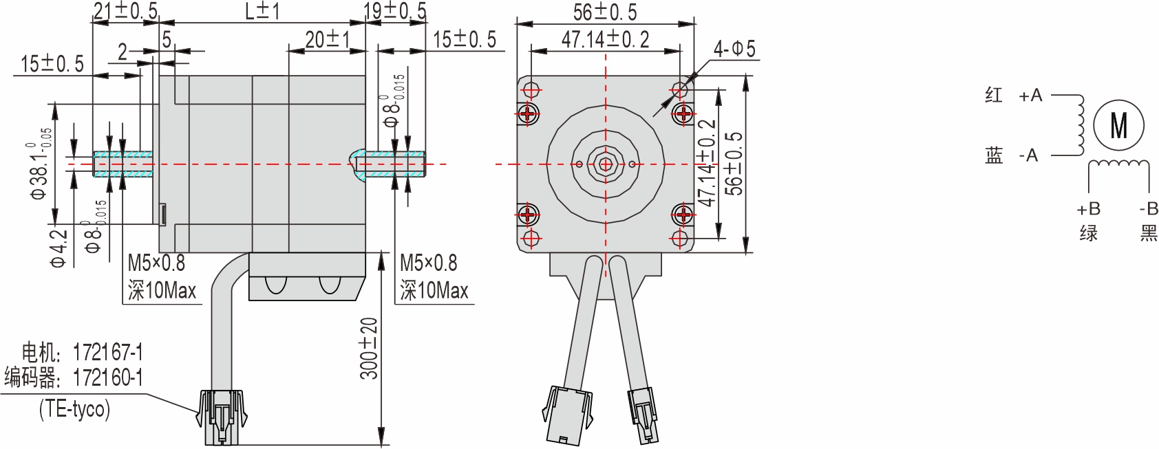 56mm 系列 中空轴闭环步进电机