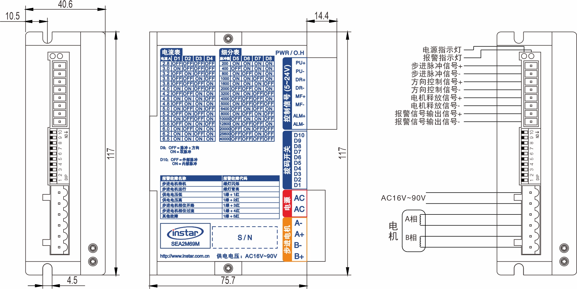 英士达机电 步进电机驱动器 SEA2M69M 英士达机电 步进电机驱动器 SEA2M69M