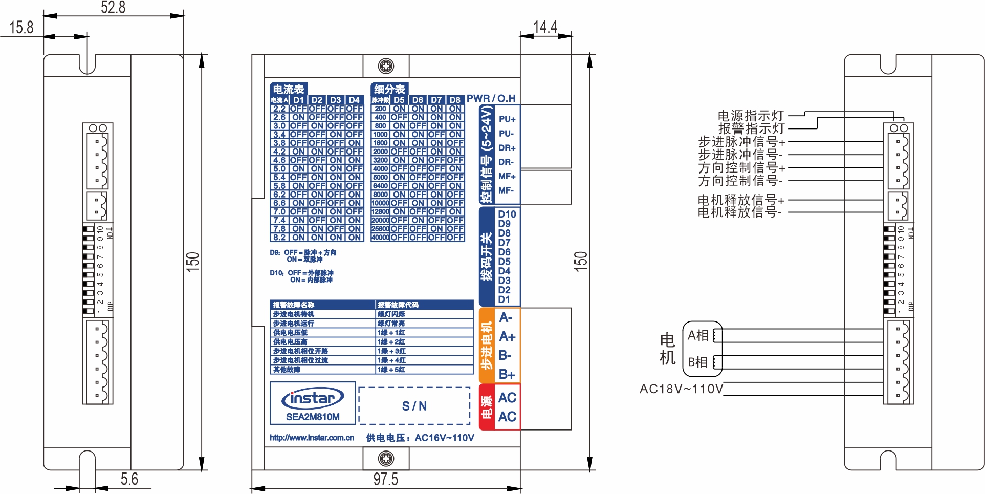 英士达机电 步进电机驱动器 SEA2M810