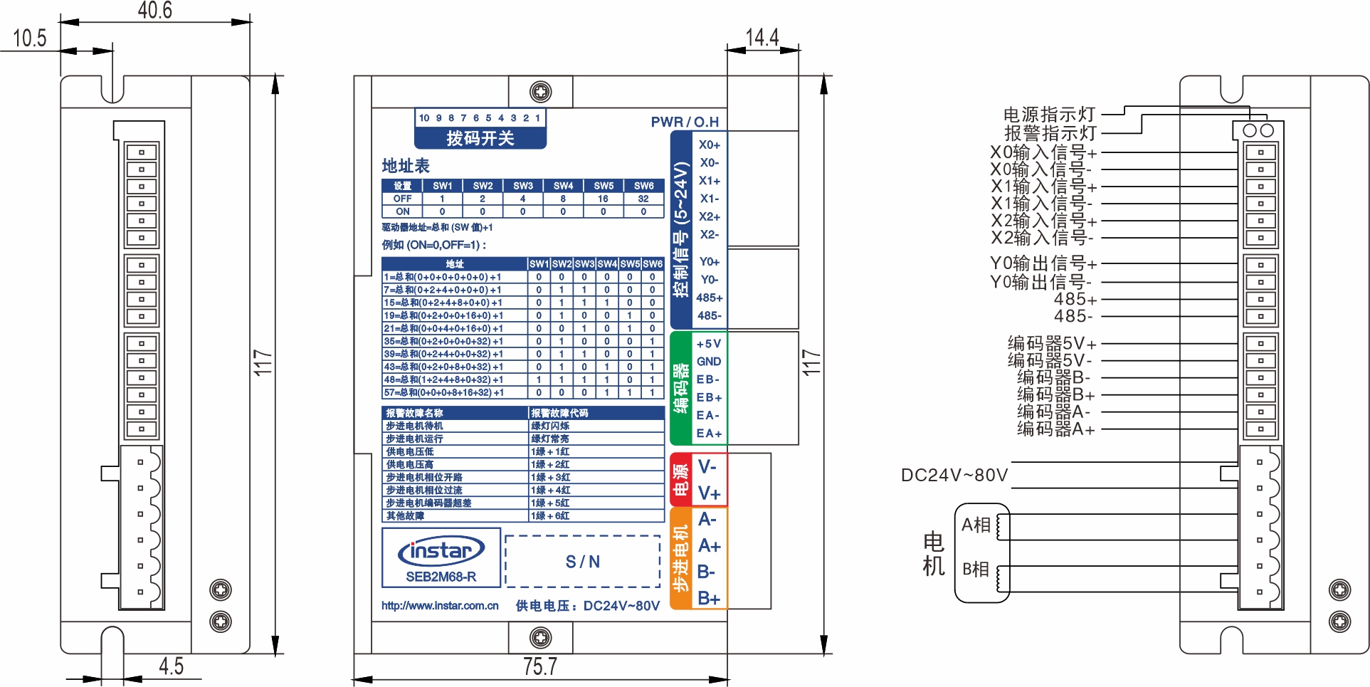 SEB2M68-R RS485总线闭环步进驱动器